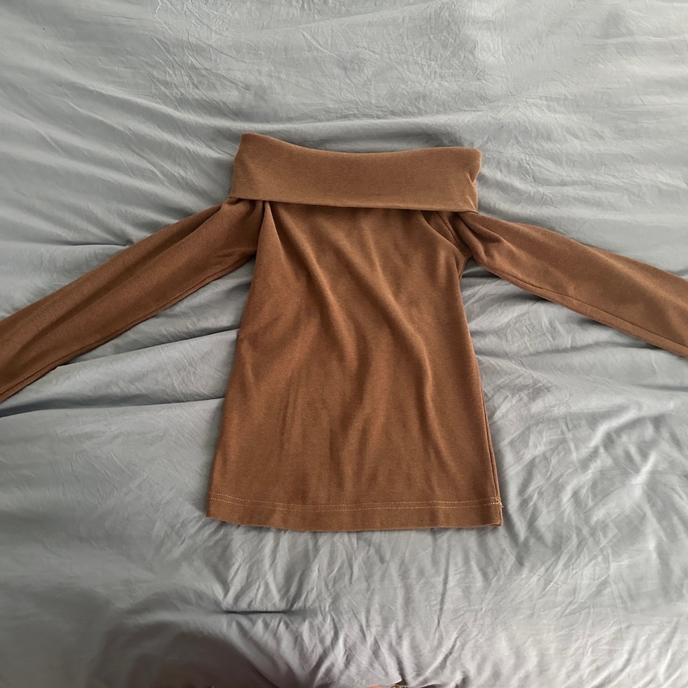 Elegant Off-Shoulder Brown Sweater